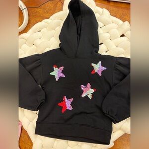 Epic Threads Black Hoodie with Star Sequins